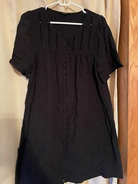 Madewell Black Short-Sleeve Button-Front Tunic